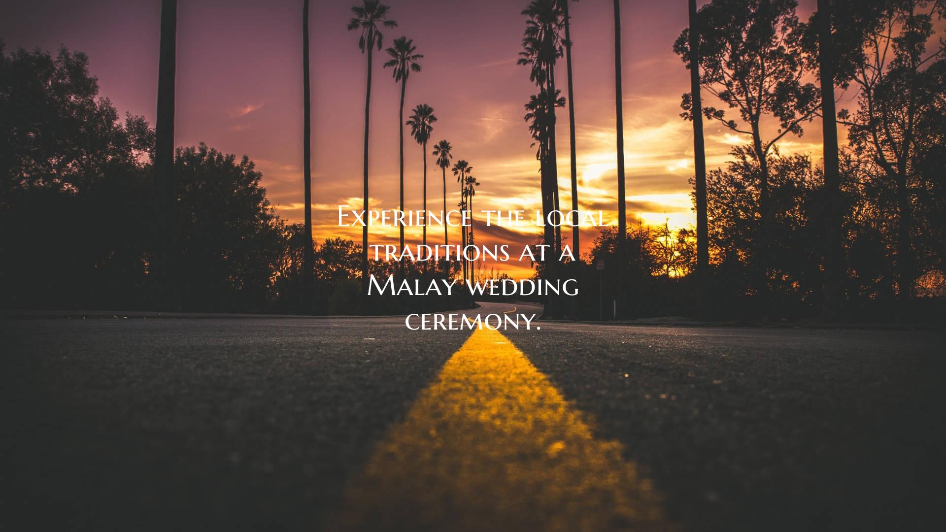 Experience the local traditions at a Malay wedding...